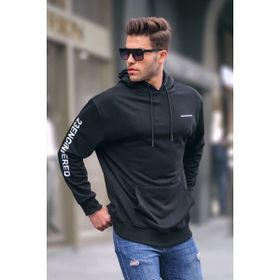 Madmext 6038 Kapüşonlu Siyah Erkek Sweatshirt