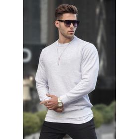Madmext 6047 Karmelanj Basic Bisiklet Yaka Erkek Sweatshirt