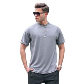 Madmext 6060 Füme Likralı Basic Erkek T-shirt