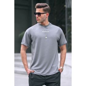Madmext 6060 Füme Likralı Basic Erkek T-shirt