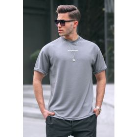 Madmext 6060 Füme Likralı Basic Erkek T-shirt
