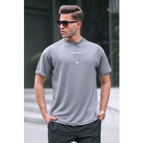 Madmext 6060 Füme Likralı Basic Erkek T-shirt