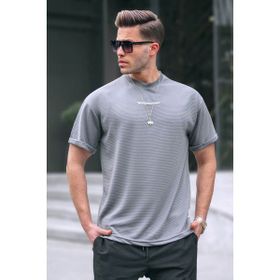 Madmext 6060 Füme Likralı Basic Erkek T-shirt