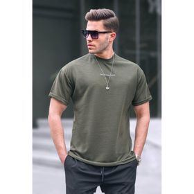 Madmext 6060 Haki Likralı Basic Erkek T-shirt