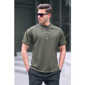 Madmext 6060 Haki Likralı Basic Erkek T-shirt