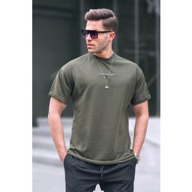 Madmext 6060 Haki Likralı Basic Erkek T-shirt