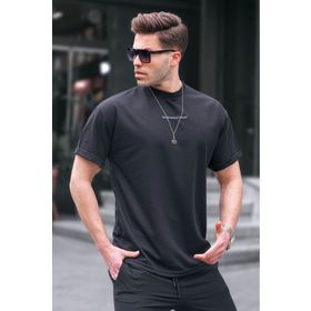 Madmext 6060 Siyah Likralı Basic Erkek T-shirt