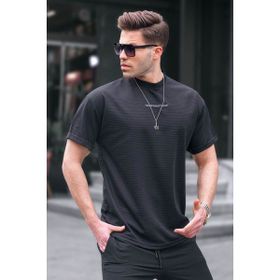 Madmext 6060 Siyah Likralı Basic Erkek T-shirt