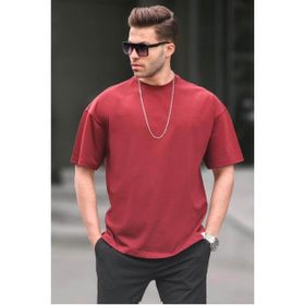 Madmext 6066 Bordo Oversize Fit Basic Erkek T-shirt
