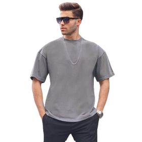 Madmext 6066 Füme Oversize Fit Basic Erkek T-shirt