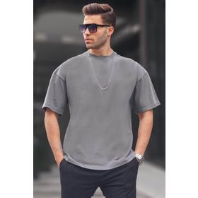 Madmext 6066 Füme Oversize Fit Basic Erkek T-shirt