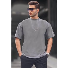Madmext 6066 Füme Oversize Fit Basic Erkek T-shirt