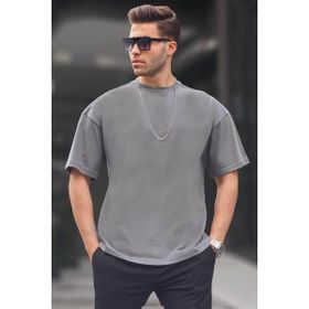 Madmext 6066 Füme Oversize Fit Basic Erkek T-shirt