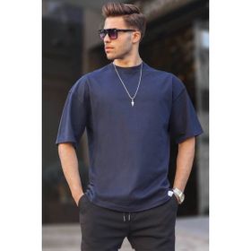 Madmext 6066 Lacivert Oversize Fit Basic Erkek T-shirt
