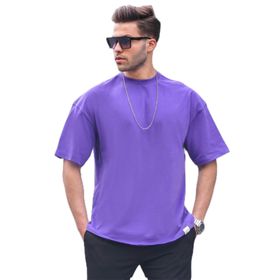 Madmext 6066 Mor Oversize Fit Basic Erkek T-shirt