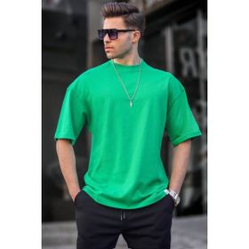 Madmext 6066 Parlak Yeşil Oversize Erkek T-shirt