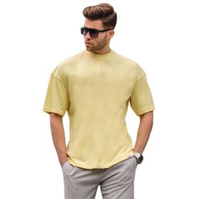 Madmext 6066 Sarı Oversize Erkek T-shirt