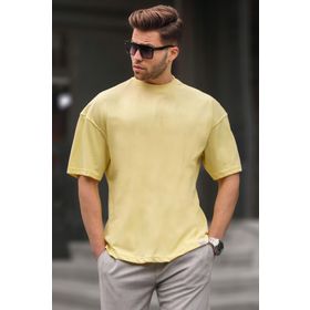Madmext 6066 Sarı Oversize Erkek T-shirt