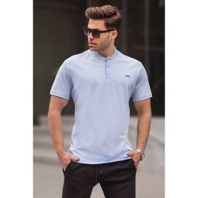 Madmext 6067 Bebe Mavisi Hakim Yaka Erkek T-shirt