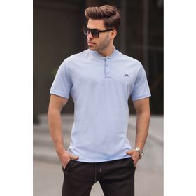 Madmext 6067 Bebe Mavisi Hakim Yaka Erkek T-shirt