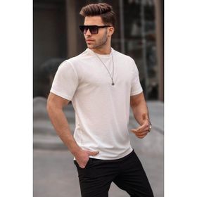 Madmext 6069 Ekru Regular Fit Basic Erkek T-shirt
