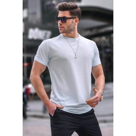 Madmext 6069 Mavi Regular Fit Basic Erkek T-shirt