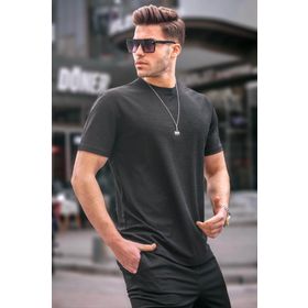 Madmext 6069 Siyah Regular Fit Basic Erkek T-shirt