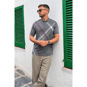 Madmext 6079 Füme Desenli Polo Yaka Erkek T-shirt