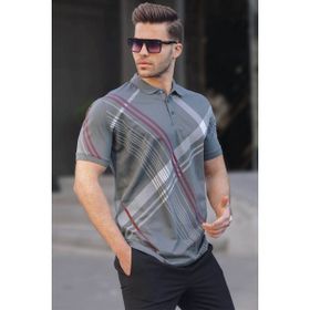 Madmext 6079 Füme Desenli Polo Yaka Erkek T-shirt