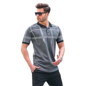 Madmext 6080 Füme Desenli Polo Yaka Erkek T-shirt