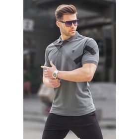 Madmext 6081 Füme Desenli Polo Yaka Erkek T-shirt