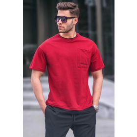 Madmext 6090 Bordo Parçalı Basic Erkek T-shirt
