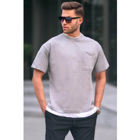 Madmext 6090 Gri Basic Erkek T-shirt