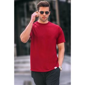 Madmext 6099 Bordo Regular Fit Basic Erkek T-shirt