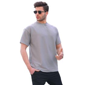 Madmext 6099 Boyalı Gri Regular Fit Basic Erkek T-shirt