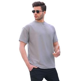 Madmext 6099 Boyalı Gri Regular Fit Basic Erkek T-shirt