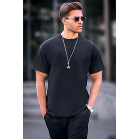 Madmext 6099 Siyah Regular Fit Basic Erkek T-shirt
