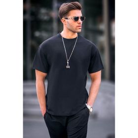 Madmext 6099 Siyah Regular Fit Basic Erkek T-shirt