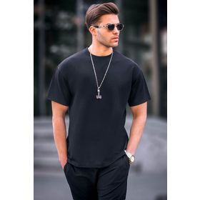 Madmext 6099 Siyah Regular Fit Basic Erkek T-shirt