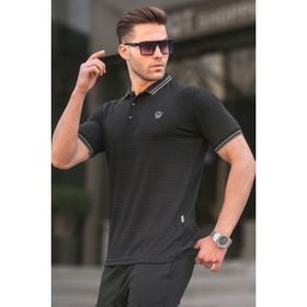 Madmext 6100 Siyah Basic Regular Fit Polo Yaka Erkek T-shirt