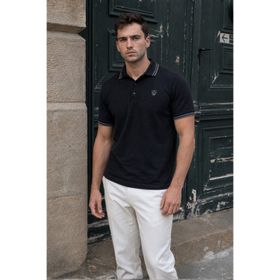 Madmext 6100 Siyah Basic Regular Fit Polo Yaka Erkek T-shirt