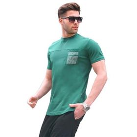Madmext 6102 Koyu Yeşil Regular Fit Yama Cepli Erkek T-shirt