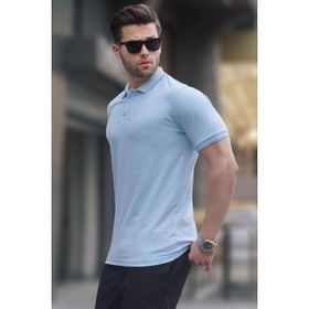 Madmext 6105 Mavi Regular Fit Polo Yaka Erkek T-shirt