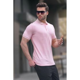 Madmext 6105 Pembe Regular Fit Polo Yaka Erkek T-shirt