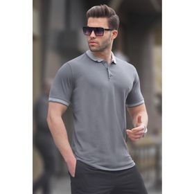 Madmext 6105 Polo Yaka Füme Regular Fit Erkek T-shirt