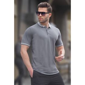 Madmext 6105 Polo Yaka Füme Regular Fit Erkek T-shirt