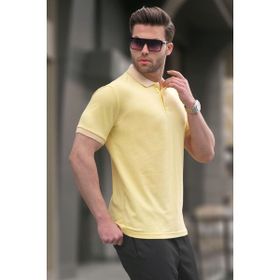 Madmext 6105 Sarı Regular Fit Polo Yaka Erkek T-shirt