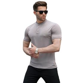 Madmext 6107 Bej Hakim Yaka Polo Erkek T-shirt