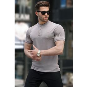 Madmext 6107 Bej Hakim Yaka Polo Erkek T-shirt