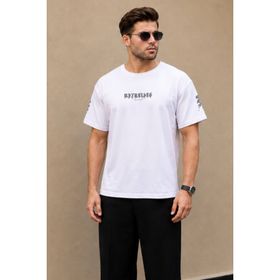 Madmext 6112 Beyaz Bisiklet Yaka Erkek T-shirt